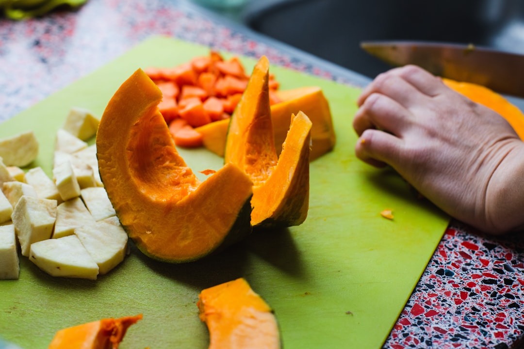 sliced squash on green surface