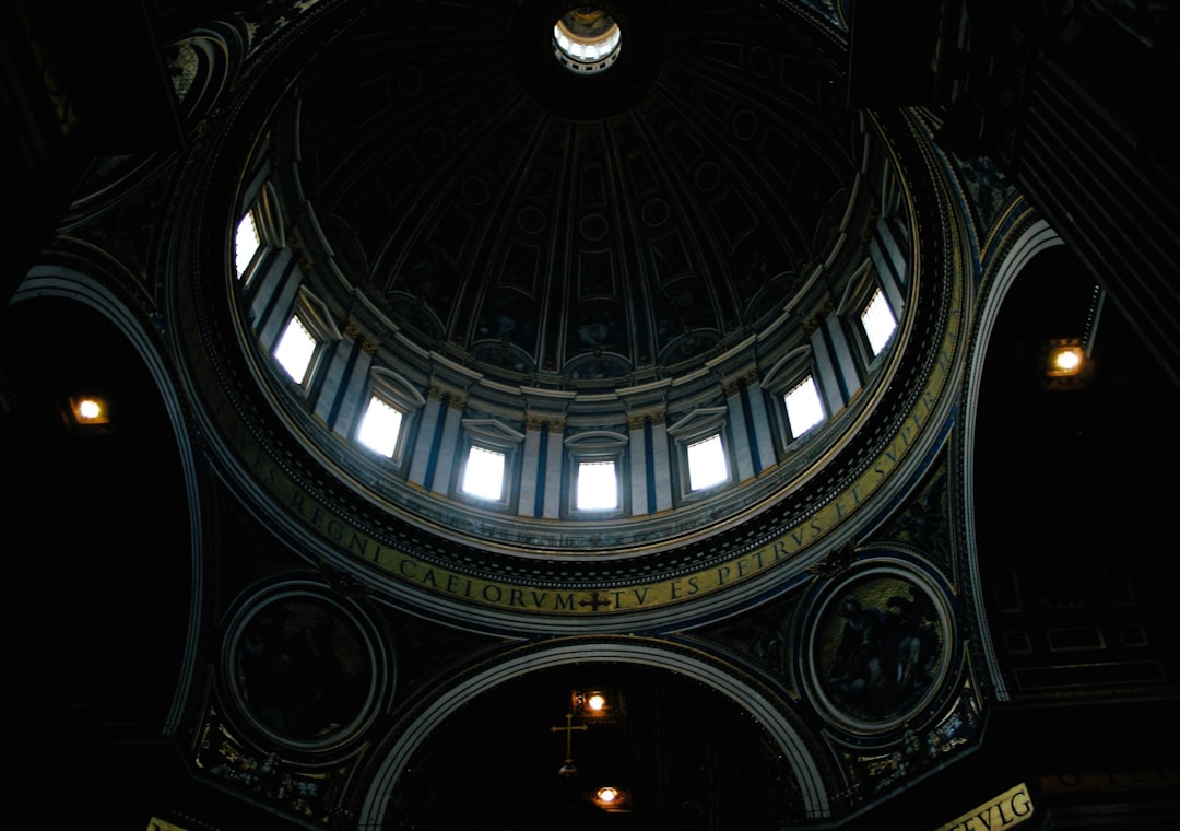 low angle view of St. Peter's Basilica ceiling