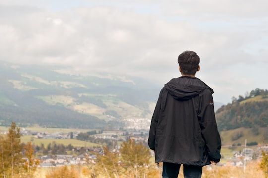 women's black jacket in Interlaken Switzerland