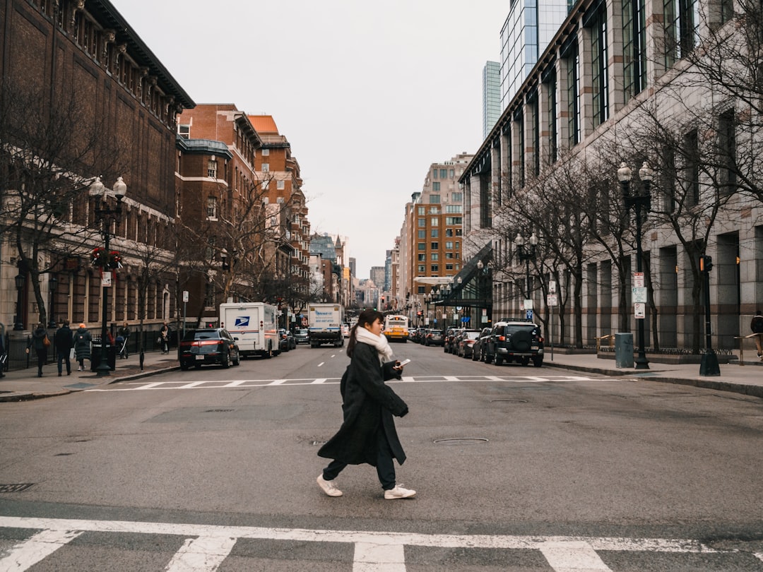 woman crossing on pedestrian