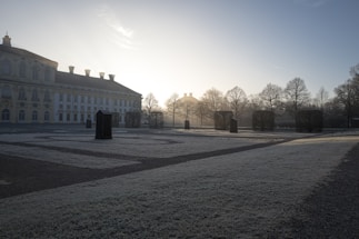 A peaceful view of Isodhyan Bhawan Mayapur entrance with soft morning light