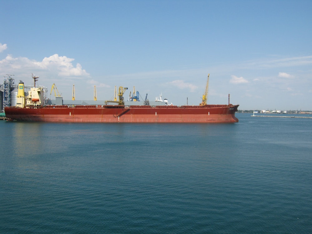 brown cargo ship