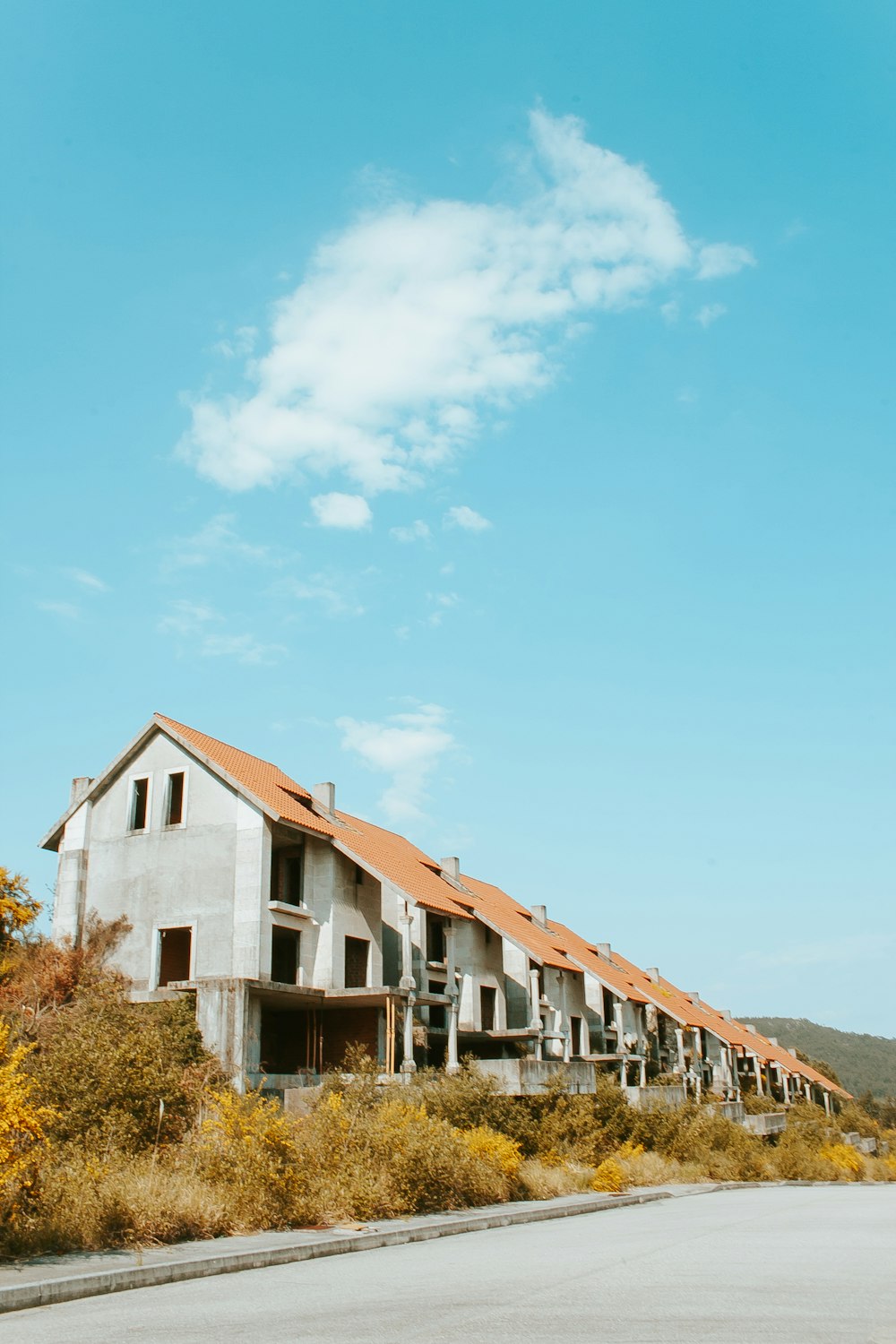 grey concrete house lot