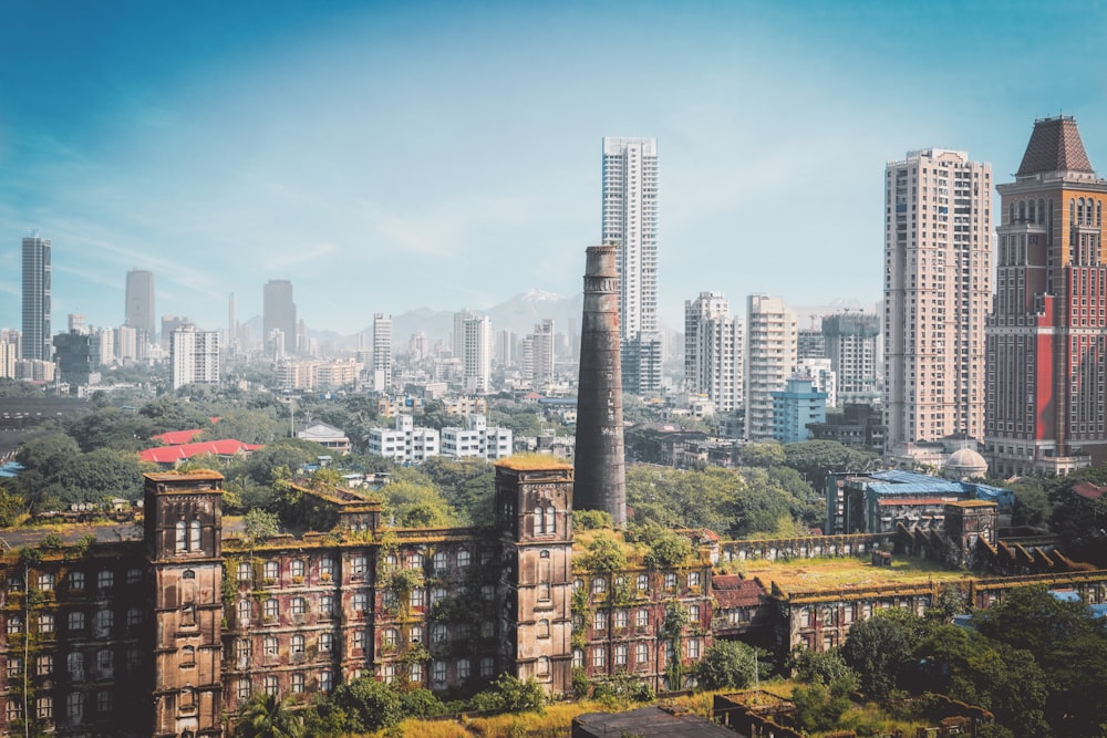 bird's eye view photography of high-rise buildings