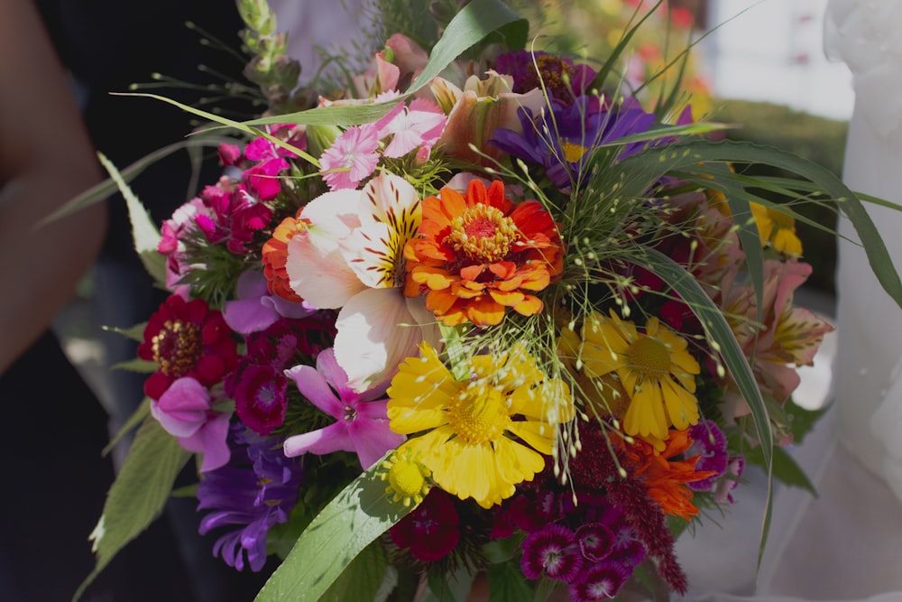 assorted-color flower bouquet