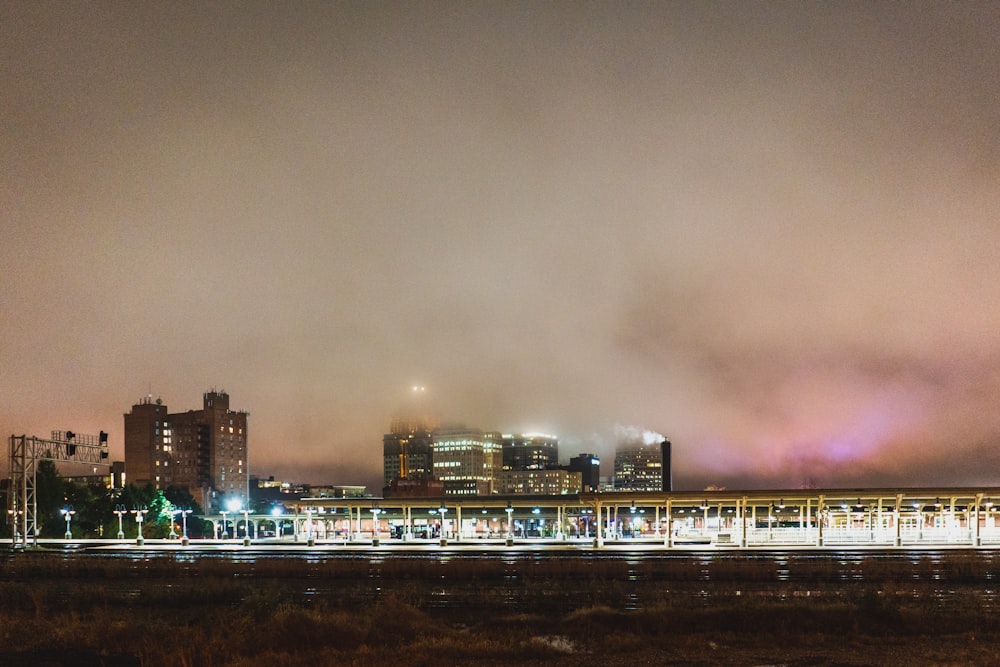 cityscape under white sky