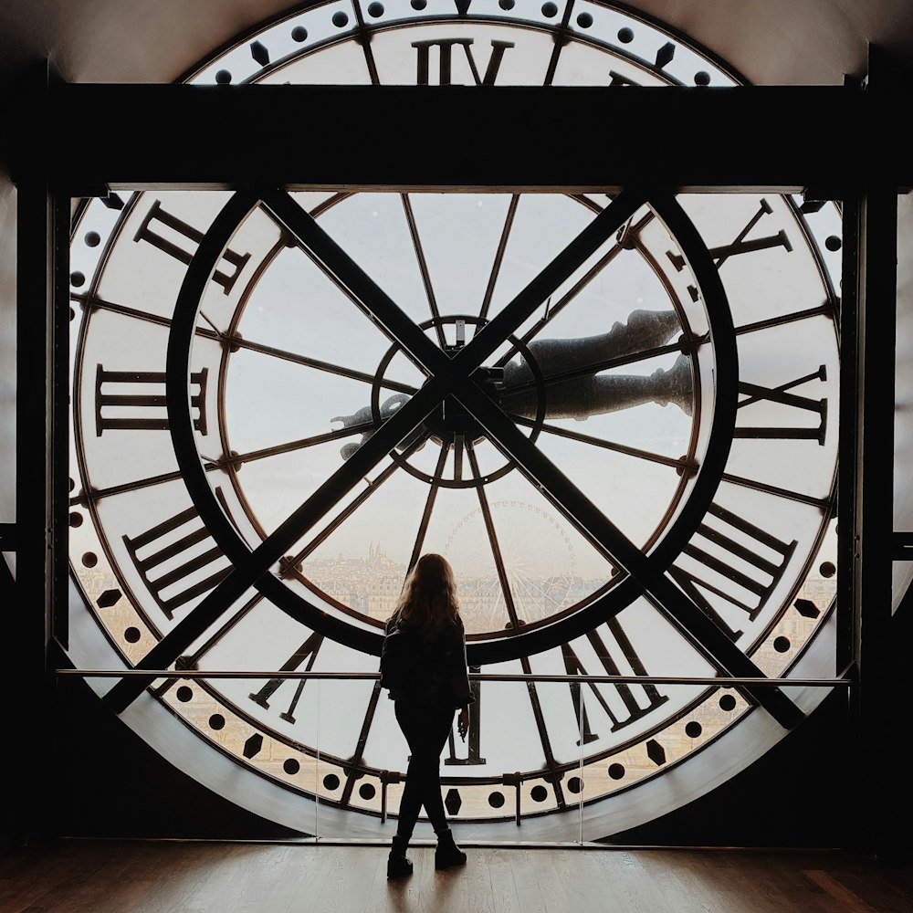 woman in clock tower