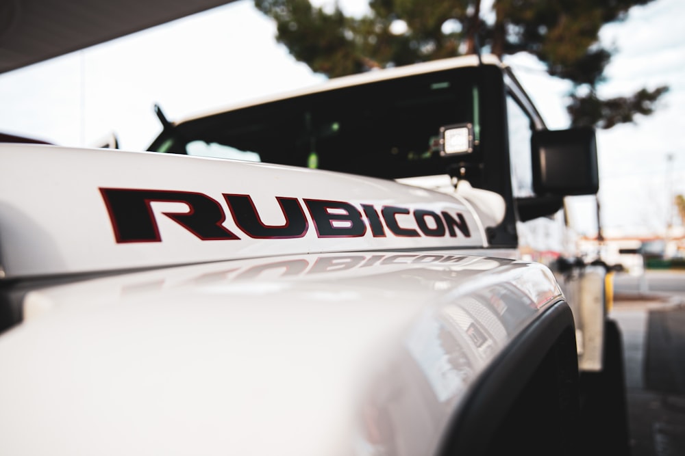 white Jeep Rubicon vehicle