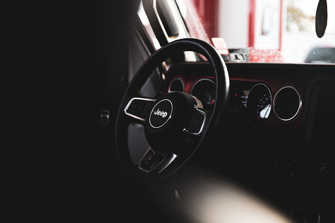 black Jeep steering wheel