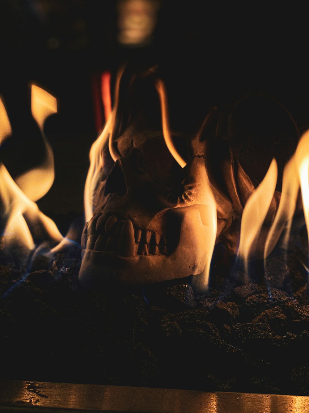 flaming skull