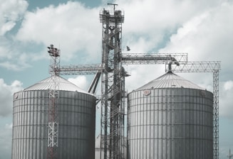 two silo at the factory