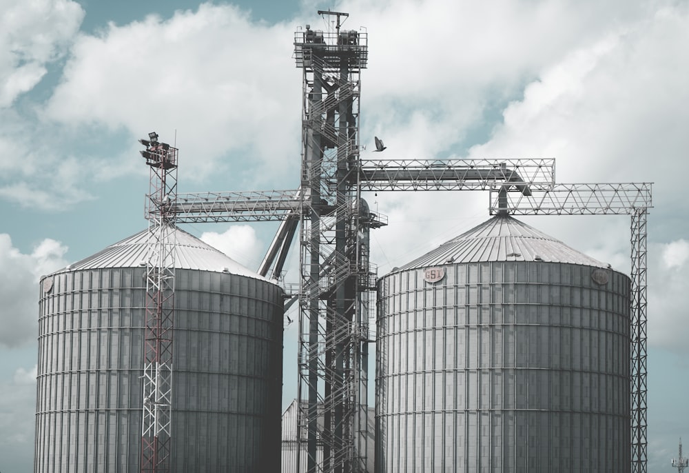 two silo at the factory