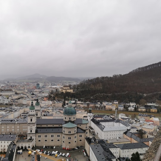 bird's eye photography of building structure in Salzburg Austria