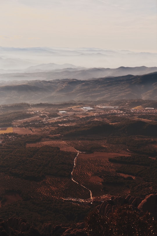 aerial photography of mountain range in Montserrat Spain