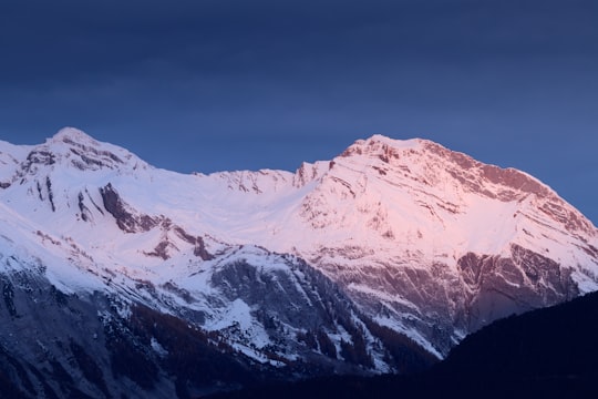 snow capped mountain ridge in Sion Switzerland