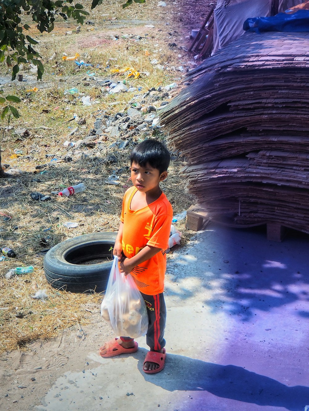 boy's orange top