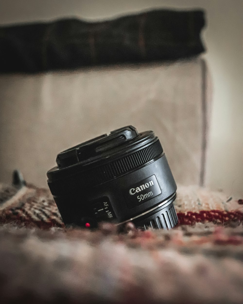 black Canon lens