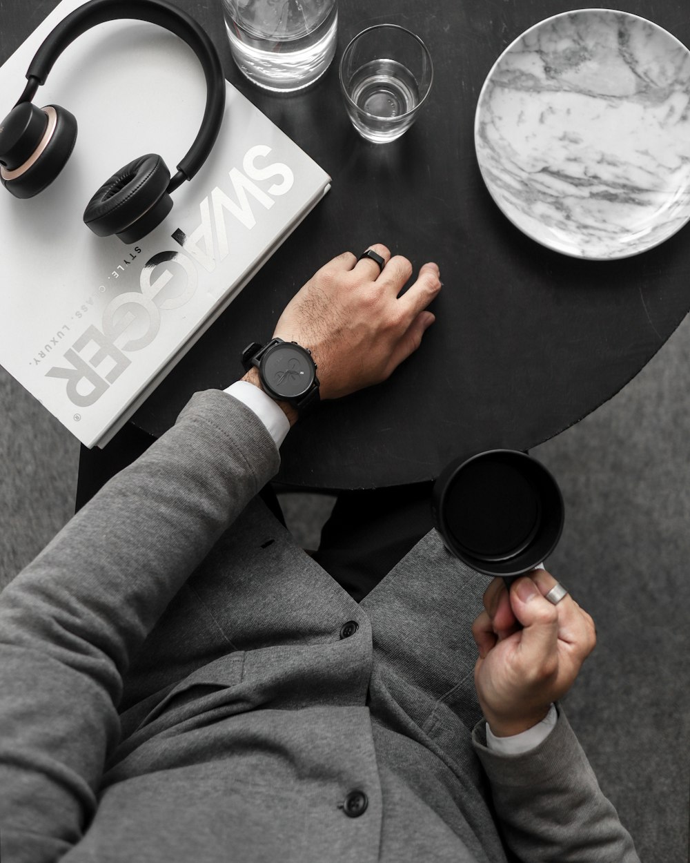 man holding coffee