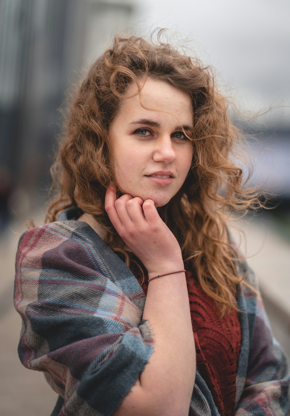 woman smiling and looking at the camera