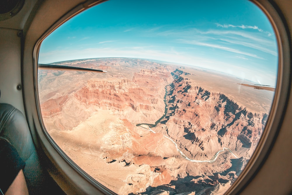 badlands through plane's window