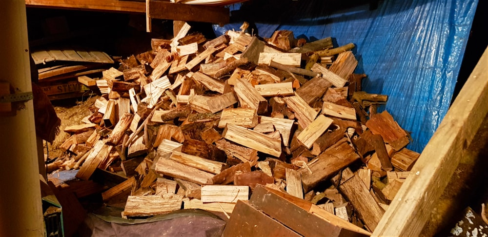 pile of brown firewood