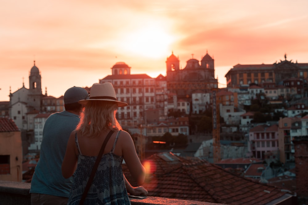 couple watching the sunset photograph