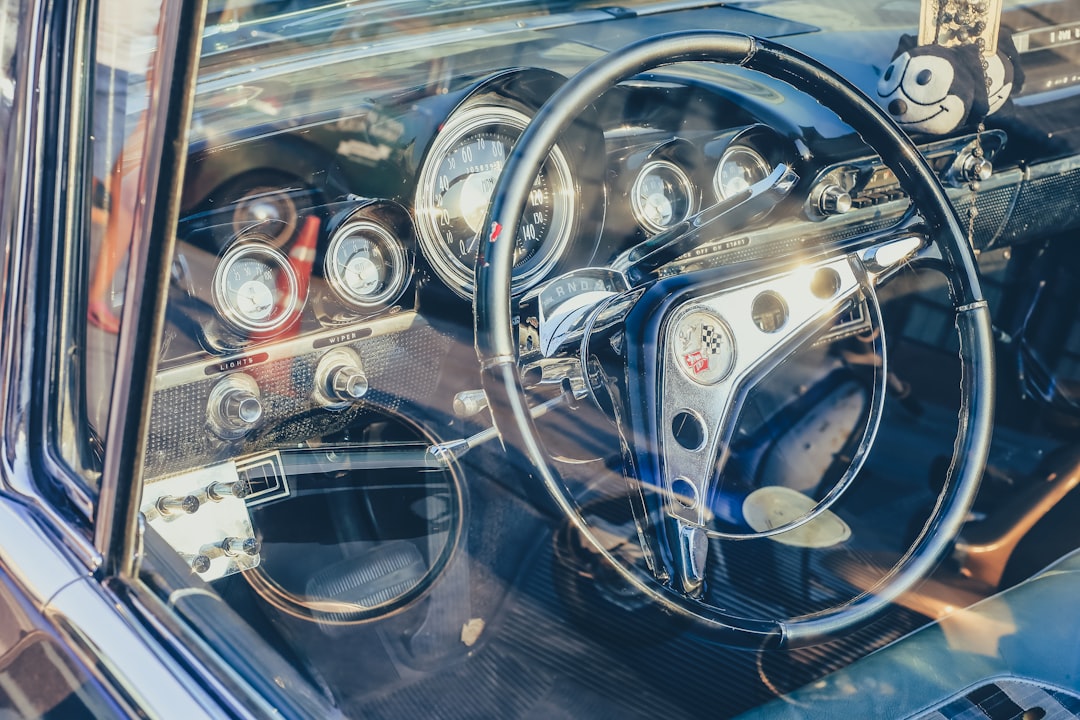 black steering wheel