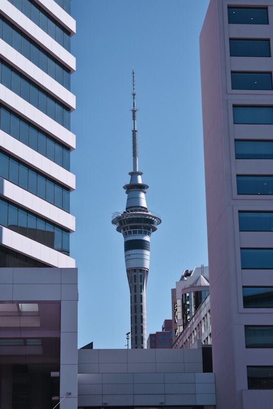 gray concrete tower during daytime in Sky Tower New Zealand