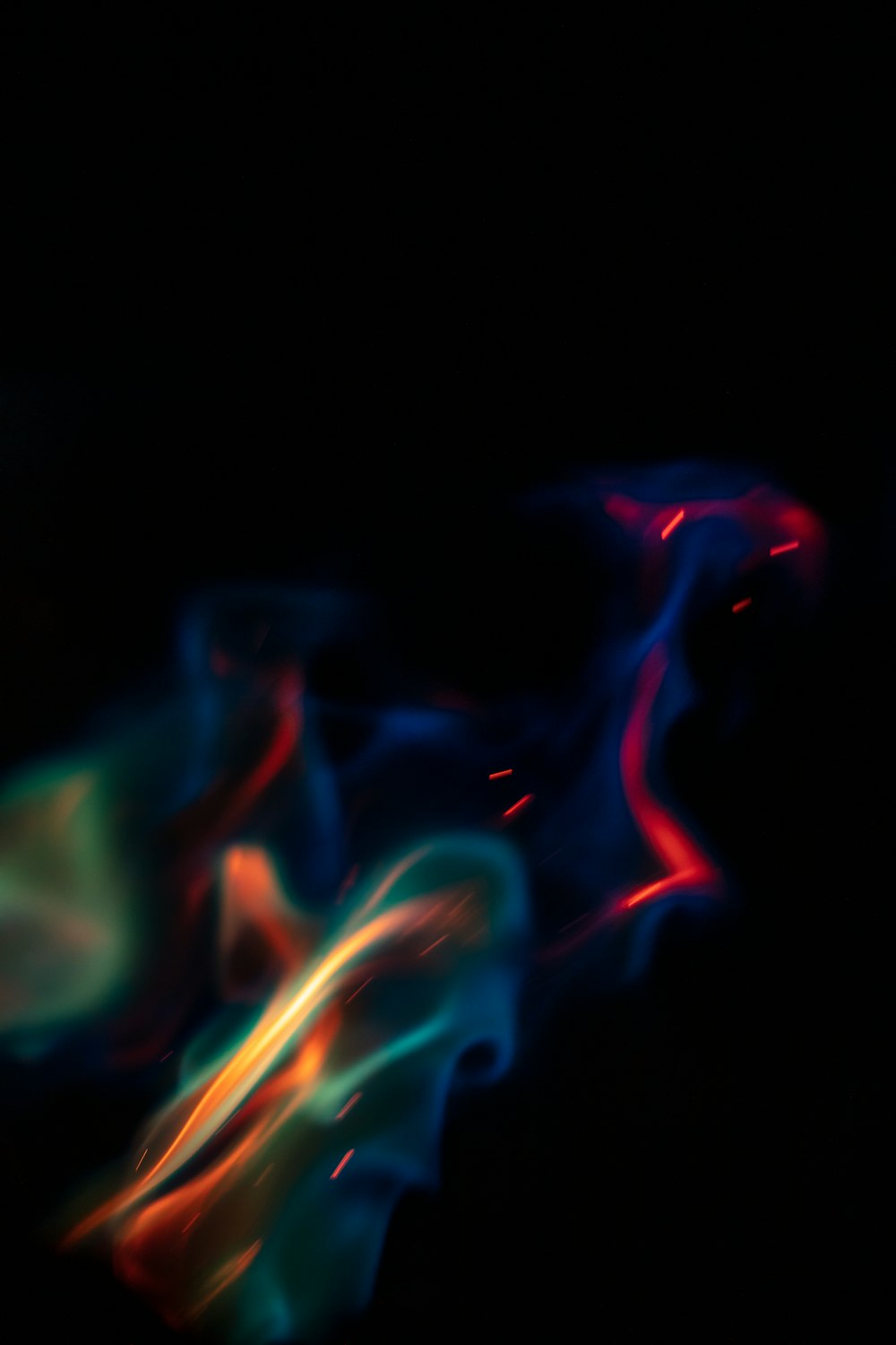 multicolored smoke formation