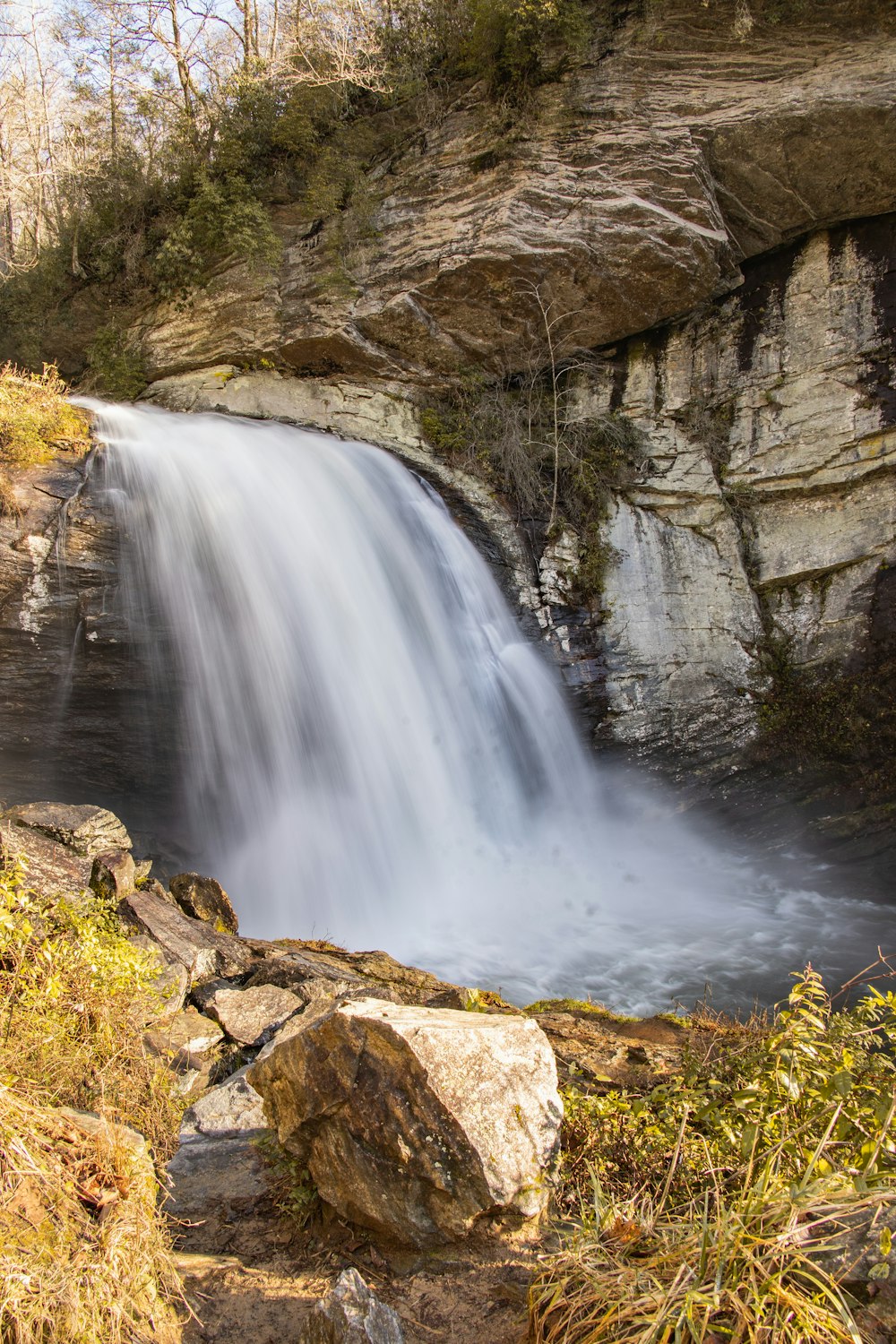 clear waterfalls during daytime