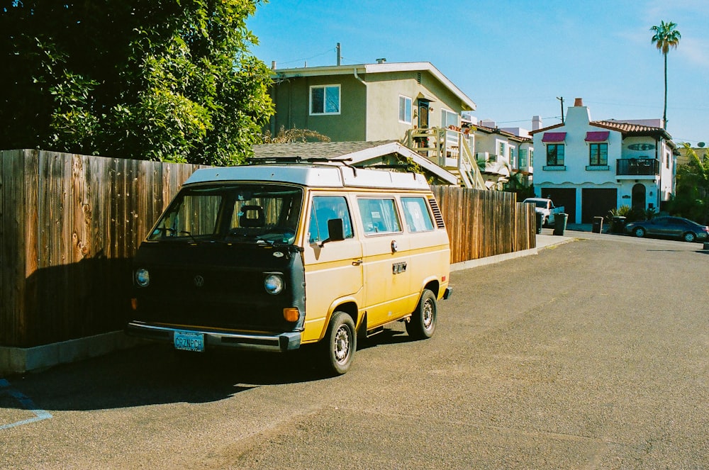 brown and black van photograph