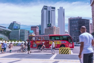 A vibrant street scene in London showing diverse communities coming together under a bright sky.