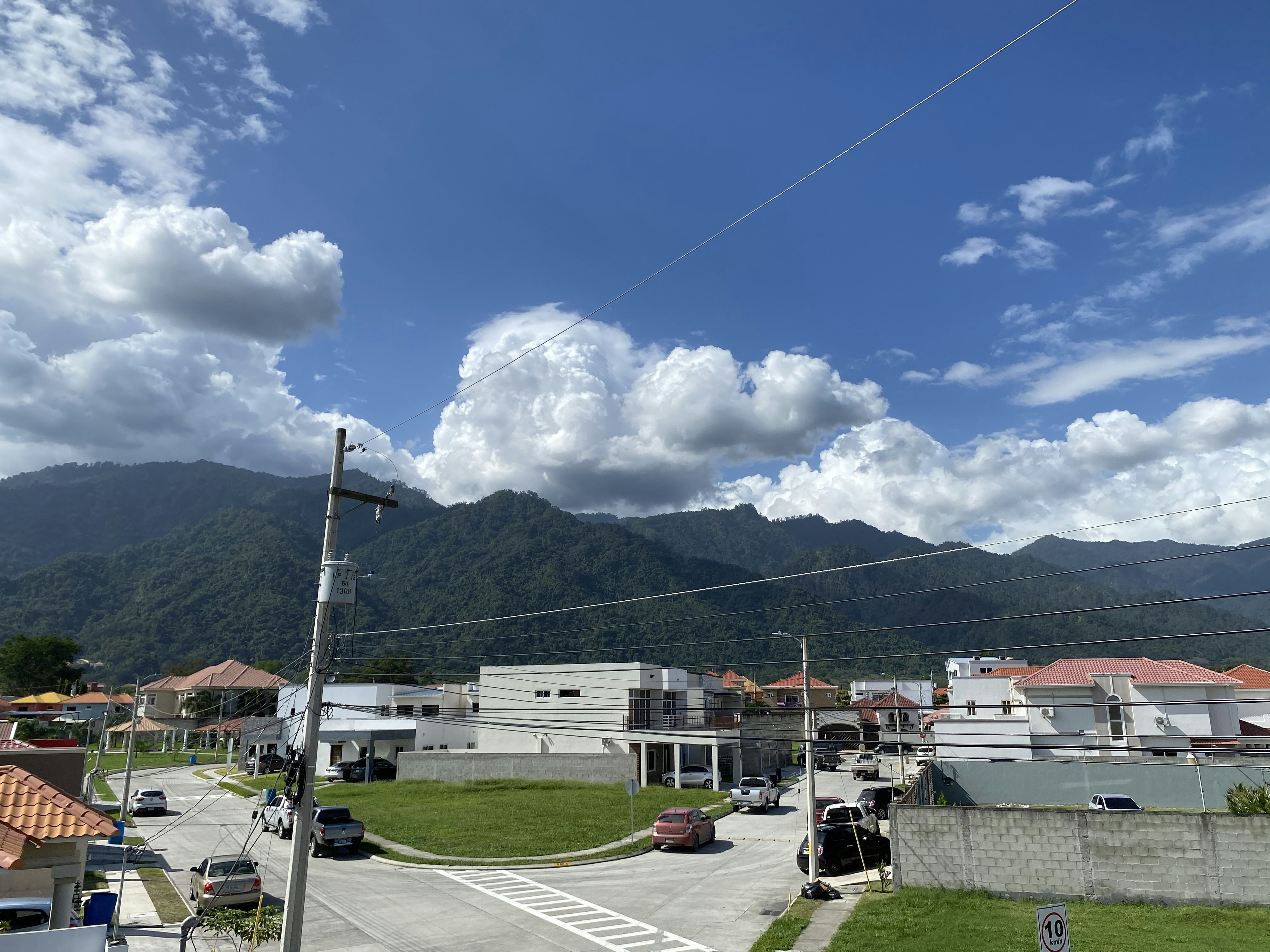 Modern luxury homes in residential neighborhood