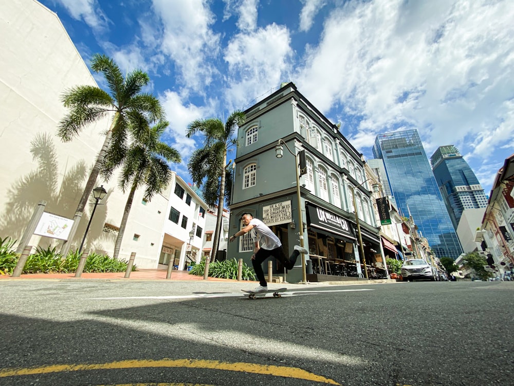 man skateboarding during daytime