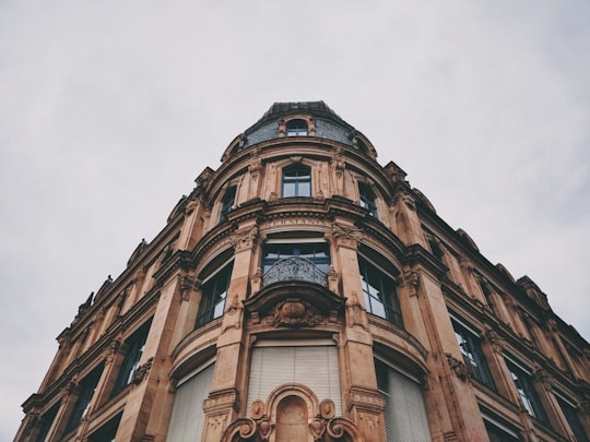 low-angle photography of brown concrete building during daytime in Erfurt Germany