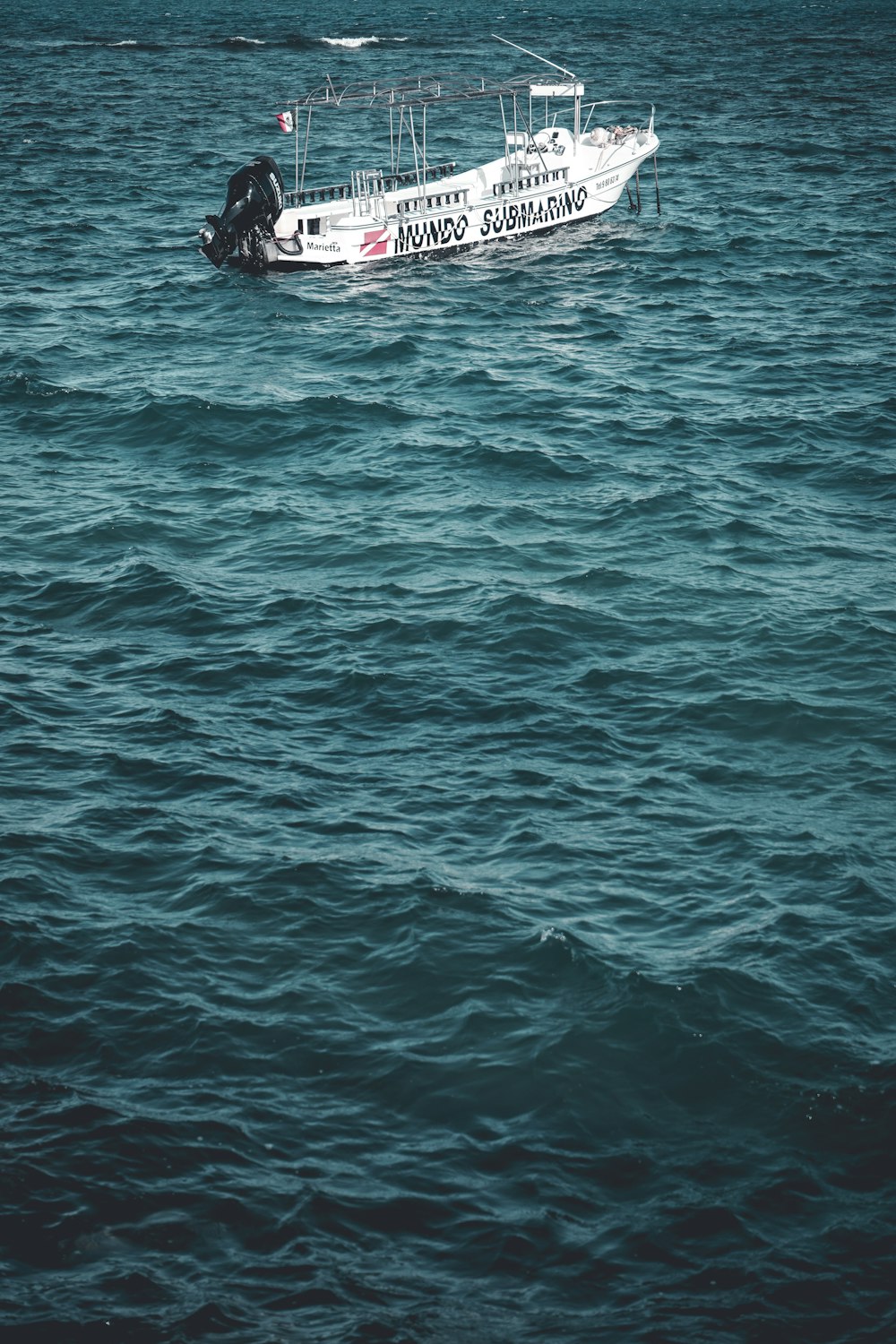 bateau à moteur blanc et noir