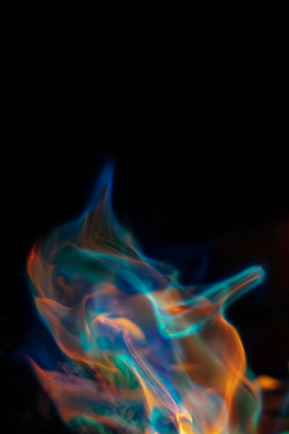 red and blue fire photograph