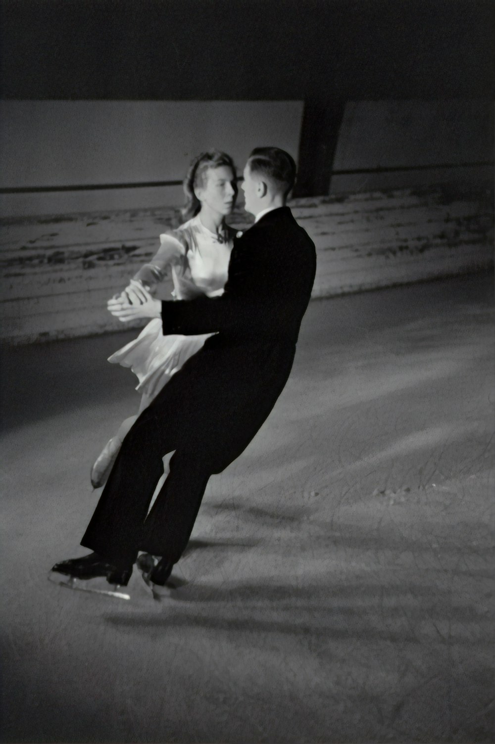 couple dancing on the snow field