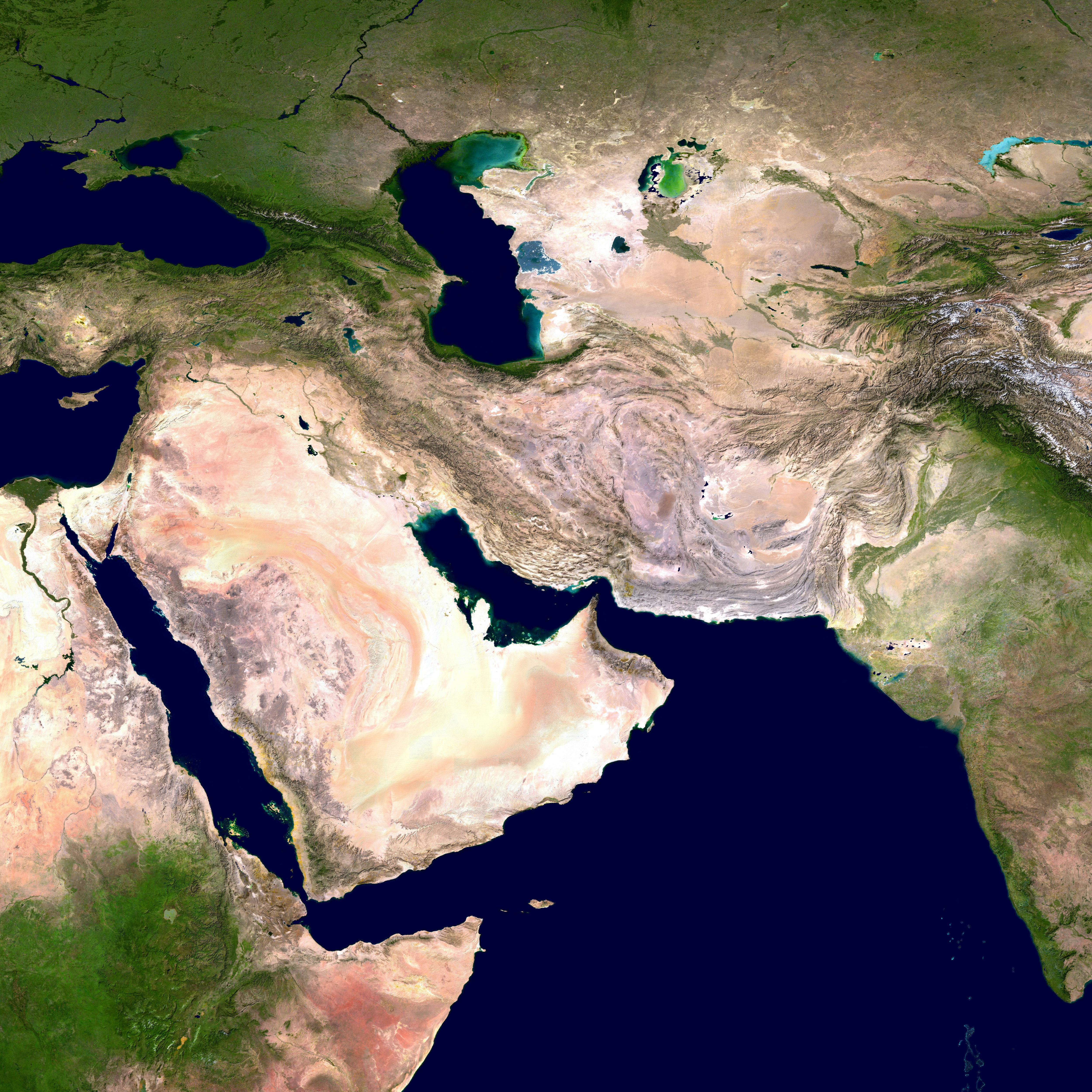 Western Asia, the world's largest continent, occupies one-third of the Earth's landmass. Although divisions are somewhat arbitrary, Western Asia encompasses the Middle East and countries that surround the Caspian Sea, including Kazakhstan and Russia.