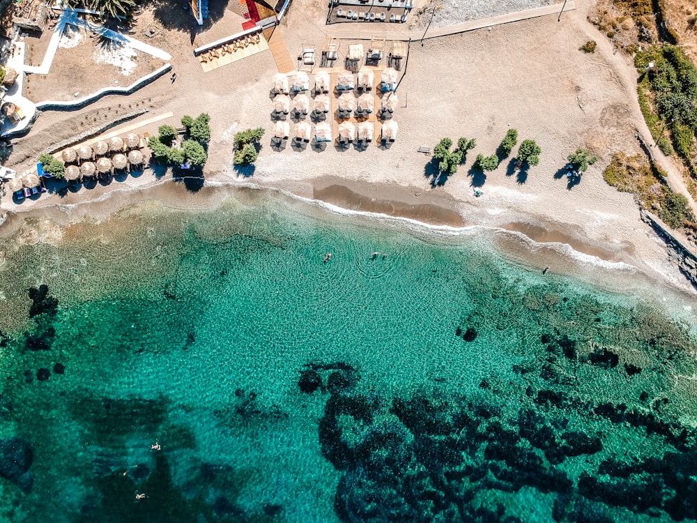 aerial photography of seashore