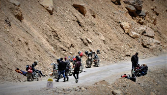 A welcoming group of Road Eagles MC members gathered outside Steve's Hangover Bar in Chiang Rai.