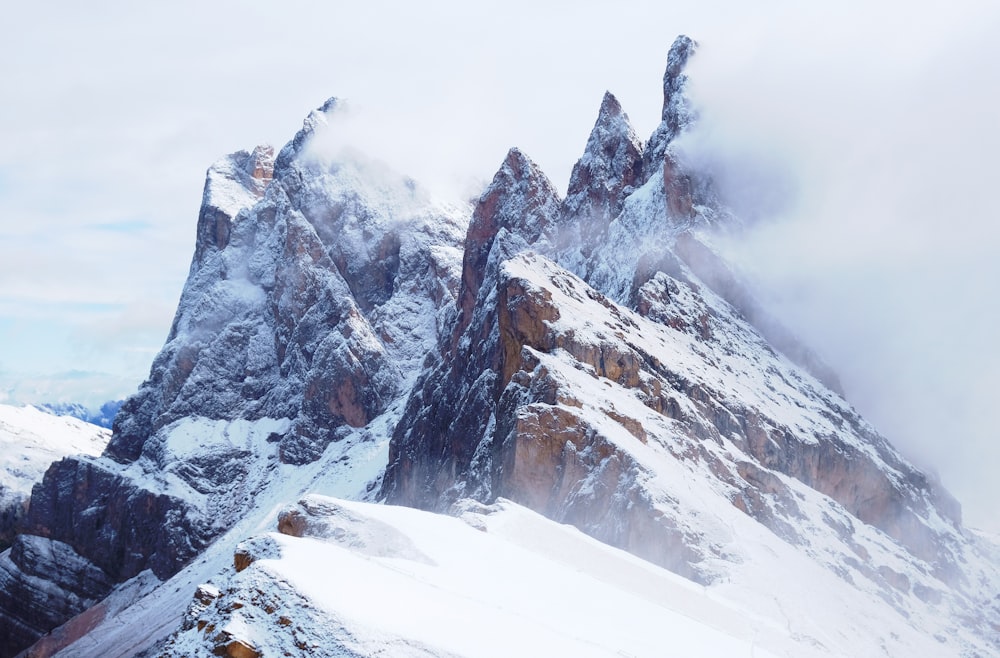 mountain covered with snow