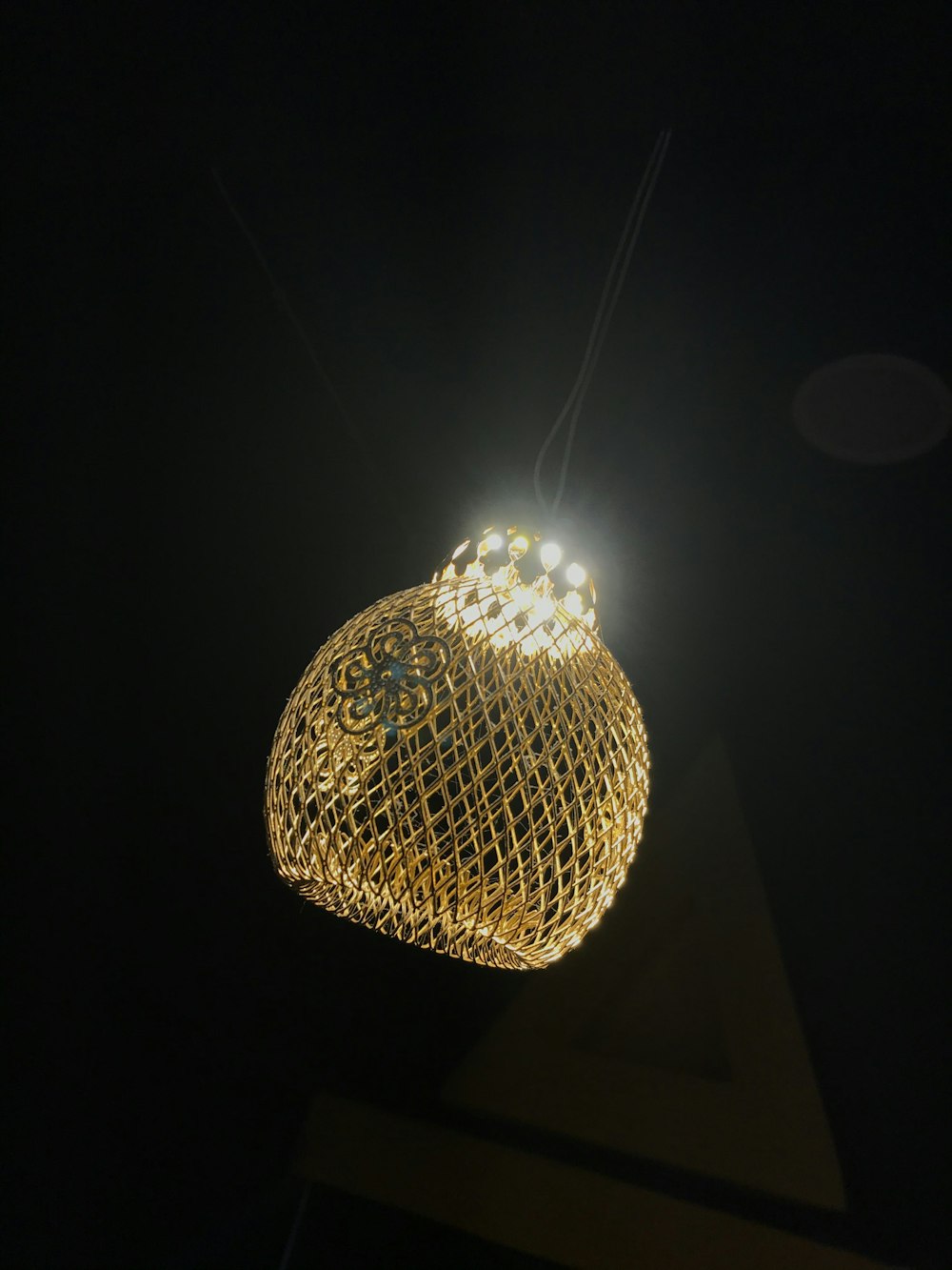 beige hanging lamp