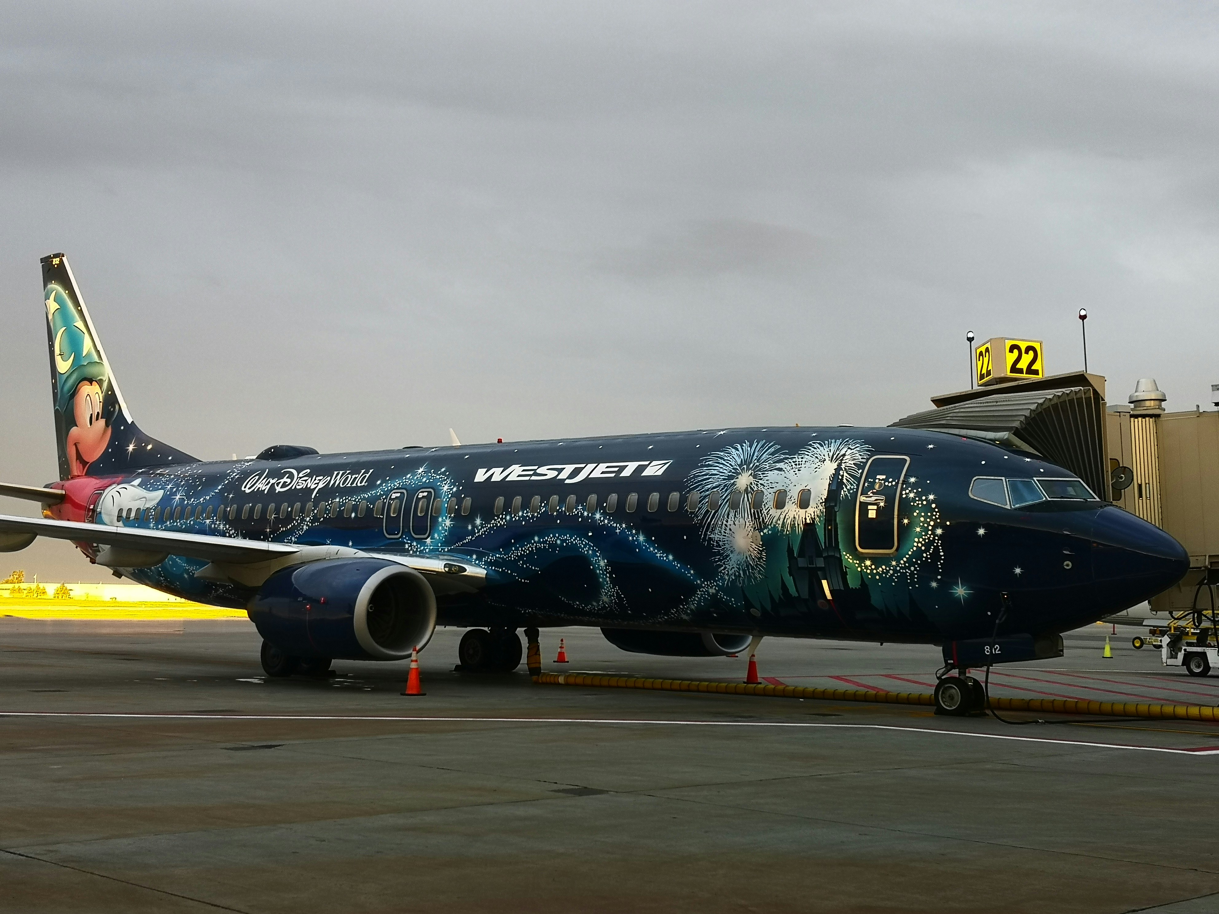 blue airplane on runway, 