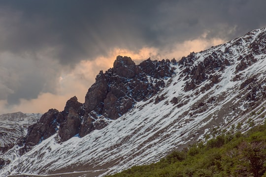 snow capped mounatain in Esquel Argentina