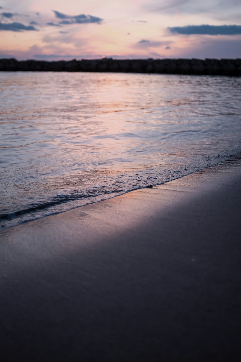 seashore during sunset