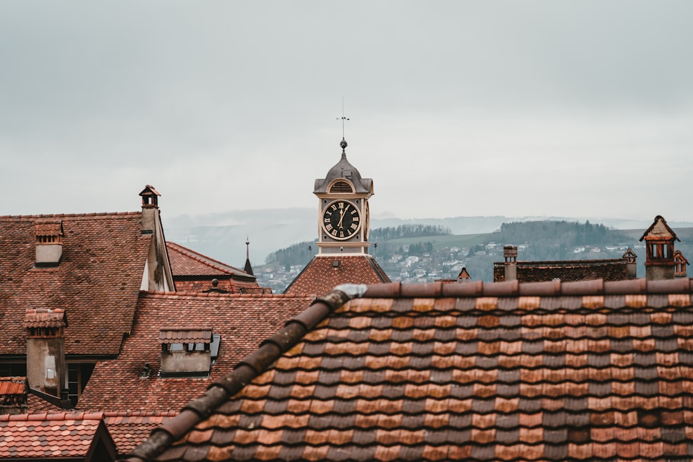 clock tower in distant