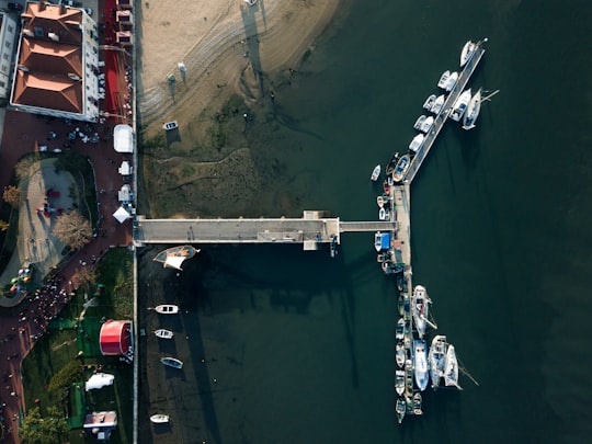 yachts docked on the pier in Seixal Portugal