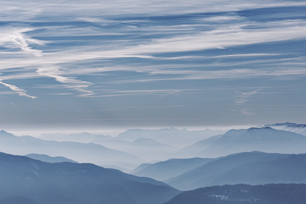 overlooking mountains