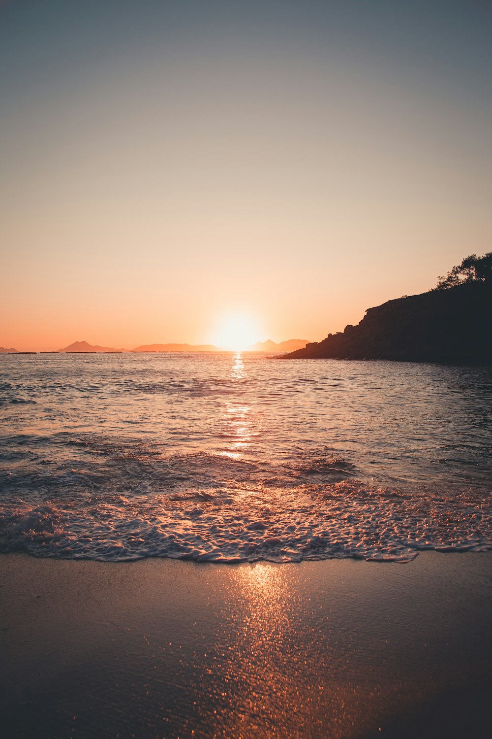 seashore during golden hour